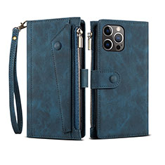 Leather Case Stands Flip Cover L20 Holder for Apple iPhone 14 Pro Blue