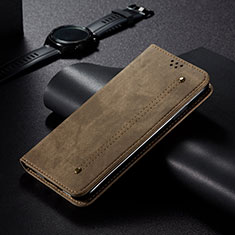 Leather Case Stands Flip Cover L21 Holder for Apple iPhone 16 Pro Khaki