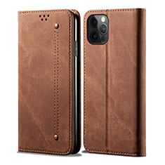 Leather Case Stands Flip Cover L22 Holder for Apple iPhone 13 Pro Brown