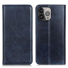 Leather Case Stands Flip Cover L25 Holder for Apple iPhone 13 Pro Max Blue