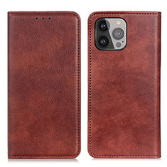 Leather Case Stands Flip Cover L25 Holder for Apple iPhone 16 Pro Brown