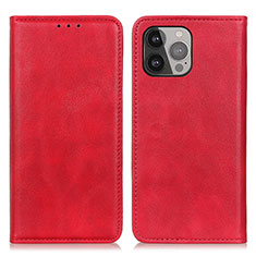 Leather Case Stands Flip Cover L26 Holder for Apple iPhone 14 Pro Max Red