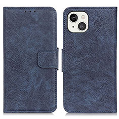 Leather Case Stands Flip Cover L27 Holder for Apple iPhone 14 Plus Blue