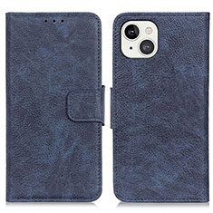 Leather Case Stands Flip Cover L27 Holder for Apple iPhone 15 Plus Blue