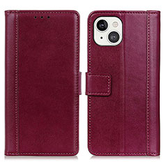 Leather Case Stands Flip Cover L28 Holder for Apple iPhone 13 Mini Red