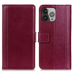 Leather Case Stands Flip Cover L28 Holder for Apple iPhone 13 Pro Red