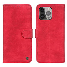 Leather Case Stands Flip Cover L30 Holder for Apple iPhone 14 Pro Max Red