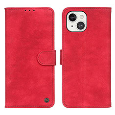 Leather Case Stands Flip Cover L30 Holder for Apple iPhone 15 Red