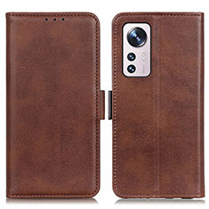 Leather Case Stands Flip Cover M03L Holder for Xiaomi Mi 12S Pro 5G Brown