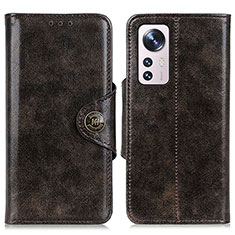 Leather Case Stands Flip Cover M04L Holder for Xiaomi Mi 12 5G Brown