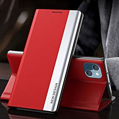 Leather Case Stands Flip Cover M05 Holder for Apple iPhone 13 Red