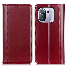 Leather Case Stands Flip Cover M05L Holder for Xiaomi Mi 11 Pro 5G Red