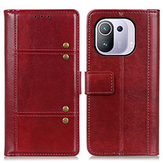 Leather Case Stands Flip Cover M06L Holder for Xiaomi Mi 11 Pro 5G Red