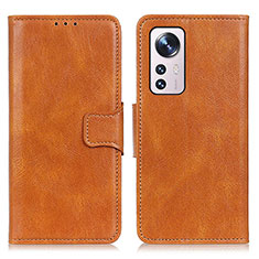 Leather Case Stands Flip Cover M06L Holder for Xiaomi Mi 12 5G Orange