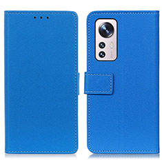 Leather Case Stands Flip Cover M08L Holder for Xiaomi Mi 12 5G Blue