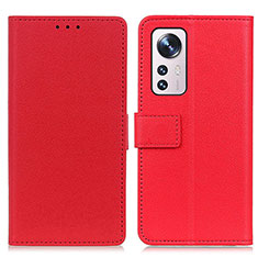 Leather Case Stands Flip Cover M08L Holder for Xiaomi Mi 12 Pro 5G Red