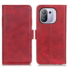 Leather Case Stands Flip Cover M15L Holder for Xiaomi Mi 11 Pro 5G Red