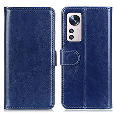 Leather Case Stands Flip Cover M15L Holder for Xiaomi Mi 12 5G Blue