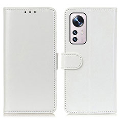 Leather Case Stands Flip Cover M15L Holder for Xiaomi Mi 12 5G White