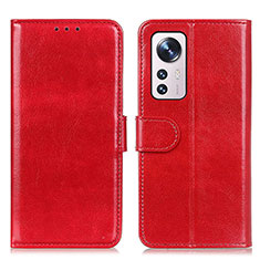 Leather Case Stands Flip Cover M15L Holder for Xiaomi Mi 12X 5G Red