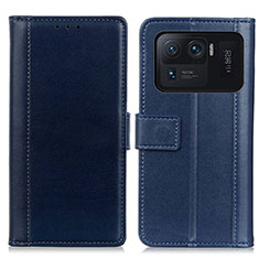 Leather Case Stands Flip Cover N02P Holder for Xiaomi Mi 11 Ultra 5G Blue