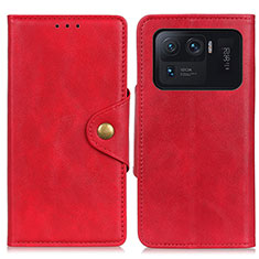Leather Case Stands Flip Cover N03P Holder for Xiaomi Mi 11 Ultra 5G Red