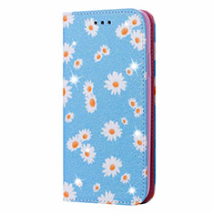 Leather Case Stands Flip Cover N05 Holder for Samsung Galaxy Note 20 Ultra 5G Sky Blue