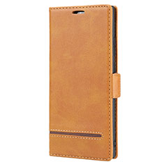 Leather Case Stands Flip Cover N11 Holder for Samsung Galaxy Note 20 Ultra 5G Light Brown