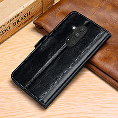 Leather Case Stands Flip Cover P02 Holder for Huawei Mate 20 Lite Black