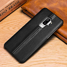 Leather Case Stands Flip Cover P03 Holder for Samsung Galaxy S9 Black