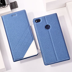 Leather Case Stands Flip Cover R01 for Huawei P9 Lite (2017) Blue