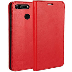 Leather Case Stands Flip Cover T01 Holder for Huawei Honor V20 Red
