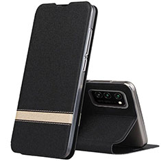 Leather Case Stands Flip Cover T01 Holder for Huawei Honor View 30 Pro 5G Black