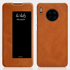 Leather Case Stands Flip Cover T01 Holder for Huawei Mate 30 5G Orange