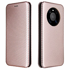 Leather Case Stands Flip Cover T01 Holder for Huawei Mate 40 Rose Gold