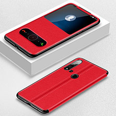 Leather Case Stands Flip Cover T01 Holder for Huawei P20 Lite (2019) Red