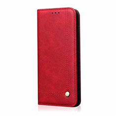 Leather Case Stands Flip Cover T01 Holder for Oppo F15 Red