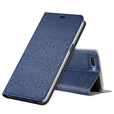Leather Case Stands Flip Cover T01 Holder for Oppo K1 Blue