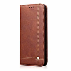 Leather Case Stands Flip Cover T01 Holder for Oppo Reno3 Brown