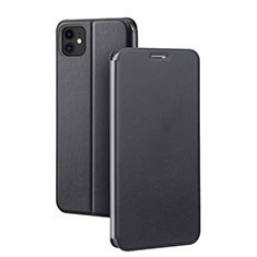 Leather Case Stands Flip Cover T02 Holder for Apple iPhone 11 Black