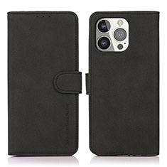 Leather Case Stands Flip Cover T02 Holder for Apple iPhone 15 Pro Max Black