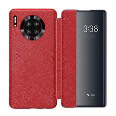 Leather Case Stands Flip Cover T02 Holder for Huawei Mate 30 5G Red