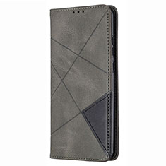 Leather Case Stands Flip Cover T02 Holder for Huawei P Smart (2020) Gray