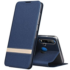 Leather Case Stands Flip Cover T02 Holder for Huawei P20 Lite (2019) Blue