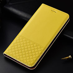 Leather Case Stands Flip Cover T02 Holder for OnePlus 7T Pro Yellow