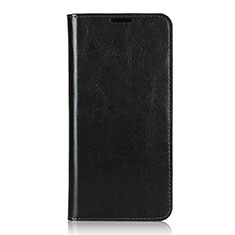 Leather Case Stands Flip Cover T02 Holder for Oppo F15 Black