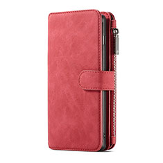 Leather Case Stands Flip Cover T02 Holder for Samsung Galaxy S10 Red