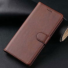 Leather Case Stands Flip Cover T02 Holder for Samsung Galaxy S20 Plus Brown