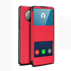 Leather Case Stands Flip Cover T02 Holder for Xiaomi Poco F2 Pro Red