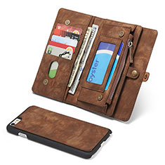 Leather Case Stands Flip Cover T03 Holder for Apple iPhone 6 Brown